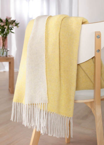 Плед Biederlack DARK VELVET (809599) yellow-creme 130х170 Артикул: 79254 LettoPerfetto фото 2