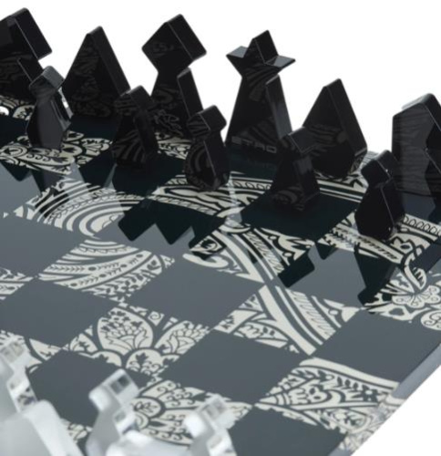 Шахматы Etro MADRAS CHESSBOARD AX141 N0000 черные с белым 30х30 Артикул: 70088 LettoPerfetto фото 3