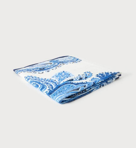 Полотенце Etro POSITANO AK114 X0883 stampa blu белое с синим 100х180 Артикул: 69992 LettoPerfetto фото 3