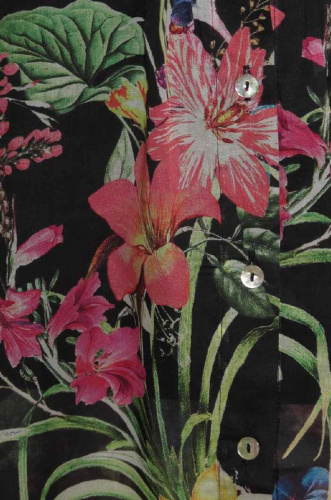 Туника-рубашка Furstenberg FLOWERS ON BLACK фото 2