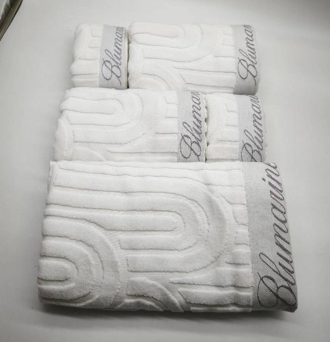 Набор полотенец Blumarine MONOGRAM белый 04 white Пять штук Артикул: 94866 LettoPerfetto