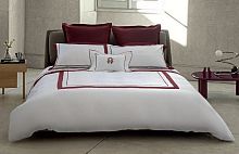 Постельное белье Fazzini DARSENA 6 bianco+burgundy белый с бордовым Евро