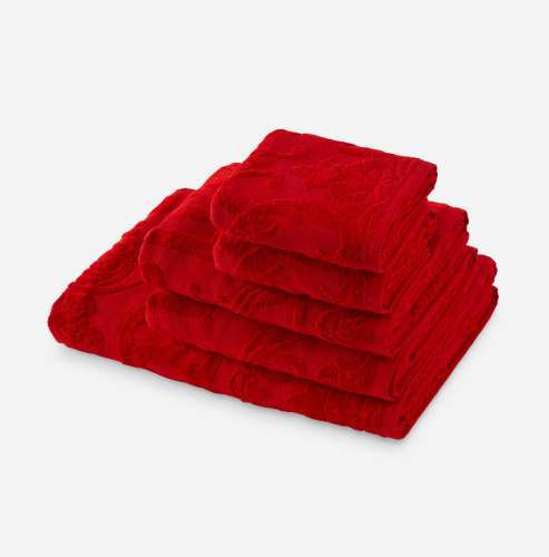 Комплект полотенец Dolce & Gabbana DG LOGO red красный Пять штук Артикул: 77204 LettoPerfetto