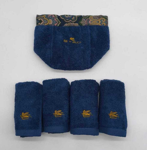 Комплект полотенец Etro 7PLIES AV800 X0883 blue синий 4*30х30 Артикул: 70135 LettoPerfetto фото 2