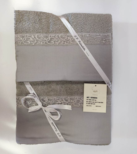 Комплект махровых полотенец Palombella VERBENA grey серый Артикул: 96141 LettoPerfetto