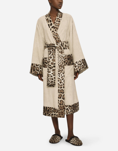 Халат Dolce & Gabbana LEOPARDO beige бежевый фото 6