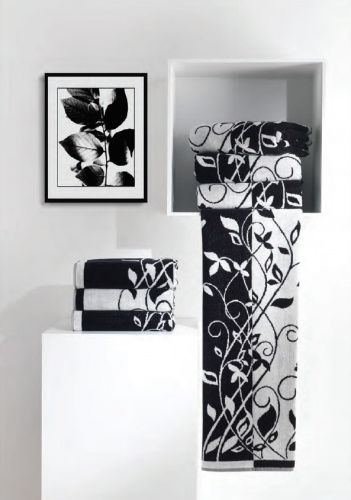 Комплект махровых полотенец Carrara TIFFANY черно-белый 40х60+60х110 Артикул: 79444 LettoPerfetto