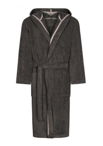 Халат мужской с капюшоном Cawo 833 (77 bazalt темно-серый)