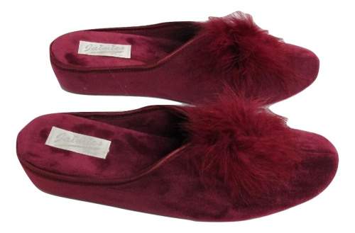 Тапочки Jaimies NATHALIE Mule PLUME бордовые, размер S (36-37) фото 3