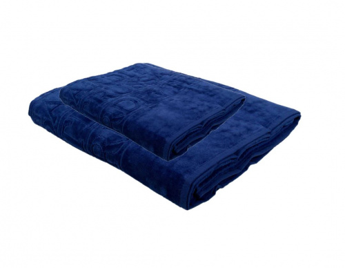 Комплект махровых полотенец Trussardi OVERLOGO 003 Blue синий Артикул: 96433 LettoPerfetto