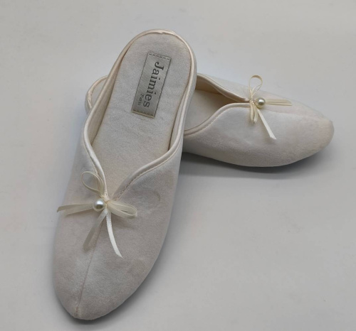 Тапочки Jaimies NATHALIE mule PERLE молочные, размер L (40-41) фото 4
