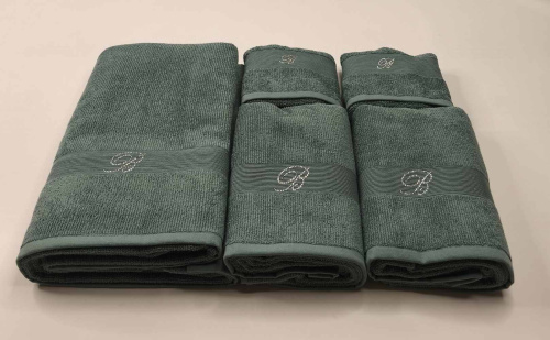 Комплект полотенец Blumarine RISVEGLIO т.бирюзовый 15 pavone Артикул: 94890 LettoPerfetto