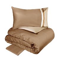 Постельное белье Fazzini KUBRIC 4 tortora/cammello карамель Евро
