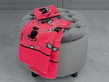 Комплект шенилловых полотенец Feiler AUDREY 133/10 pink/schwarz (розовый/черный)