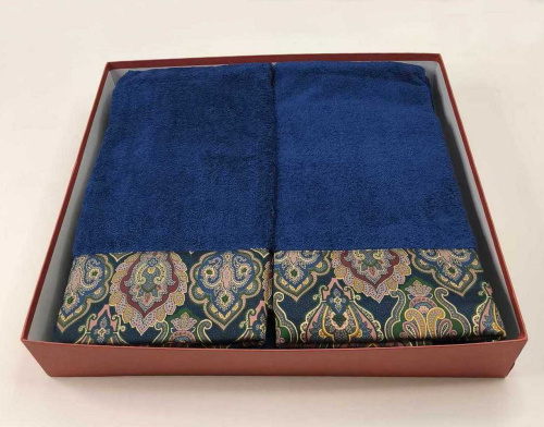 Комплект полотенец Etro 7PLIES AV800 X0883 blue синий Пять штук Артикул: 70126 LettoPerfetto фото 4