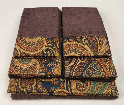 Комплект полотенец Etro GIANO AV799 X0883 brown коричневый Пять штук Артикул: 70150 LettoPerfetto