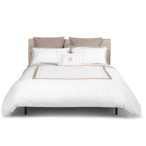 Постельное белье Fazzini DARSENA  0 bianco+corda белый с бежевым Евро Артикул: 85584 LettoPerfetto