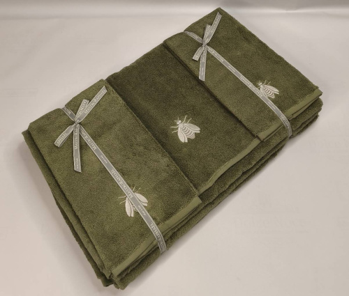 Комплект полотенец Mastro Raphael ESSENTIAL API 7D verde oliva Пять штук Артикул: 76596 LettoPerfetto фото 2