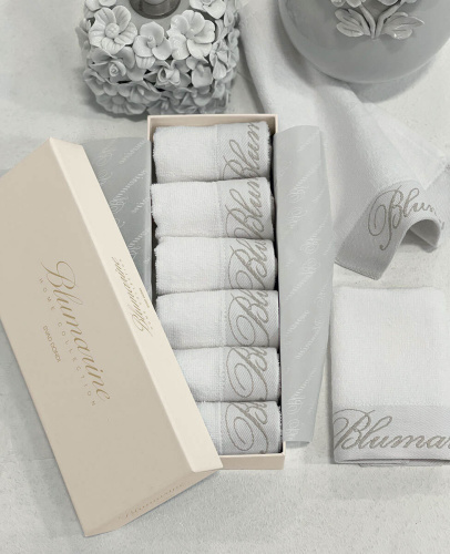 Набор полотенец Blumarine SPA белый 04 white 6 штук 30*30 Артикул: 94879 LettoPerfetto