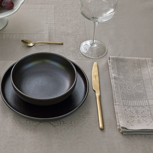 Скатерть Fazzini AUBERGINE 7 sasso сливочная 180х320 Артикул: 85590 LettoPerfetto фото 3