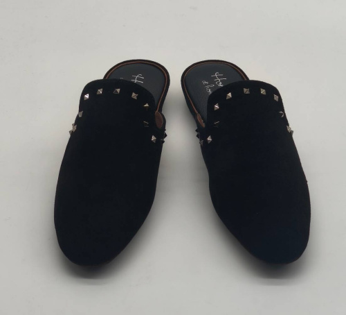 Тапочки женские Homers SUEDE BLACK 22277 черные фото 4