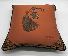 Подушка декоративная Etro HERALD AQ371 S9700 orange/grey 45x45