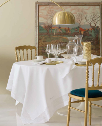 Скатерть Blumarine CERIMONIA 175х300 цвет 04 white белая Артикул: 94841 LettoPerfetto
