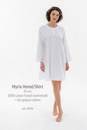 Ночная сорочка Celestine MYRIA SHIRT white белая Артикул: 84736 LettoPerfetto