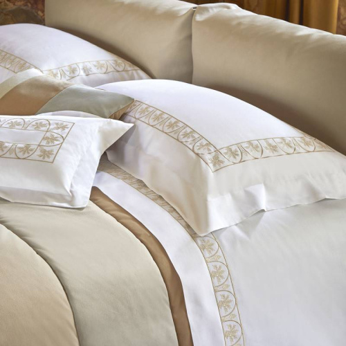Постельное белье Fazzini CHIOSTRO 0 Torrone белое с бежевым Евро Артикул: 85613 LettoPerfetto фото 3