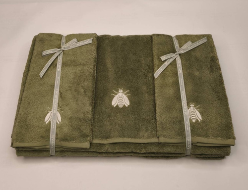 Комплект полотенец Mastro Raphael ESSENTIAL API 7D verde oliva Пять штук Артикул: 76596 LettoPerfetto