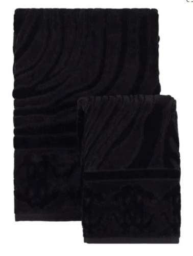 Комплект махровых полотенец Roberto Cavalli OKARI 964 Nero черный Две штуки Артикул: 88166 LettoPerfetto
