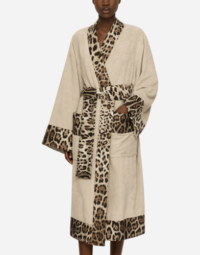 Халат Dolce & Gabbana LEOPARDO beige бежевый фото 5