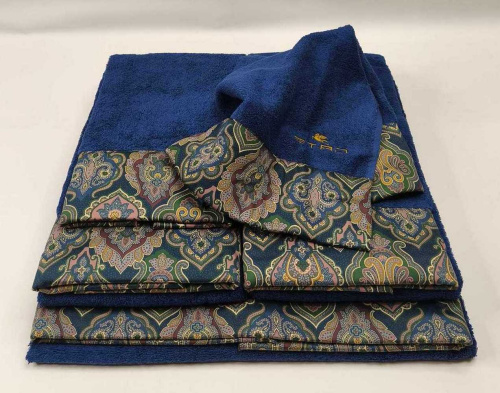 Комплект полотенец Etro 7PLIES AV800 X0883 blue синий Пять штук Артикул: 70126 LettoPerfetto фото 2