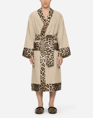 Халат Dolce & Gabbana LEOPARDO beige бежевый фото 7