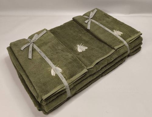 Комплект полотенец Mastro Raphael ESSENTIAL API 7D verde oliva Пять штук Артикул: 76596 LettoPerfetto фото 3