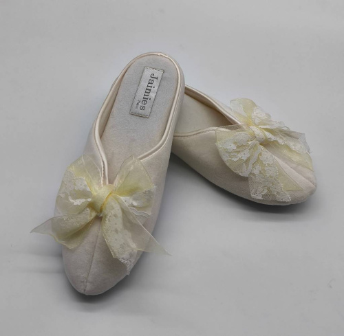 Тапочки Jaimies NATHALIE mule FALBALAS молочные, размер L (40-41) фото 5